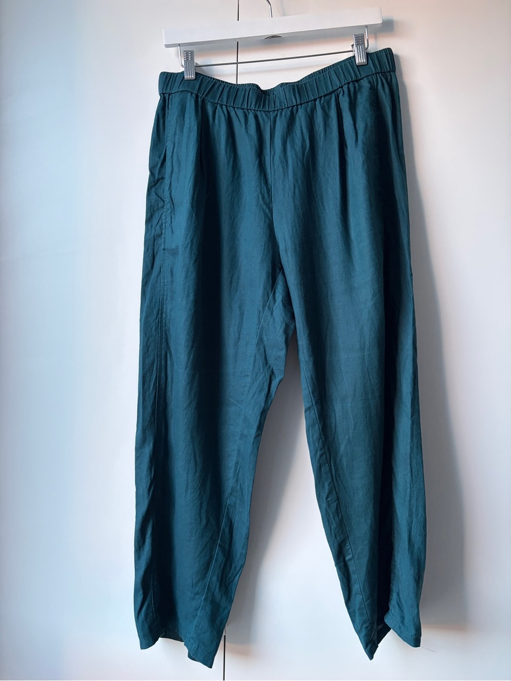 Eileen Fisher Teal Organic Linen Pants